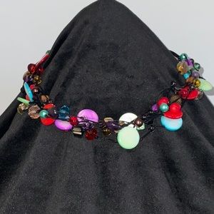 Premier Designs 7 Strand into 1 necklace with fastener. Multi Colored!